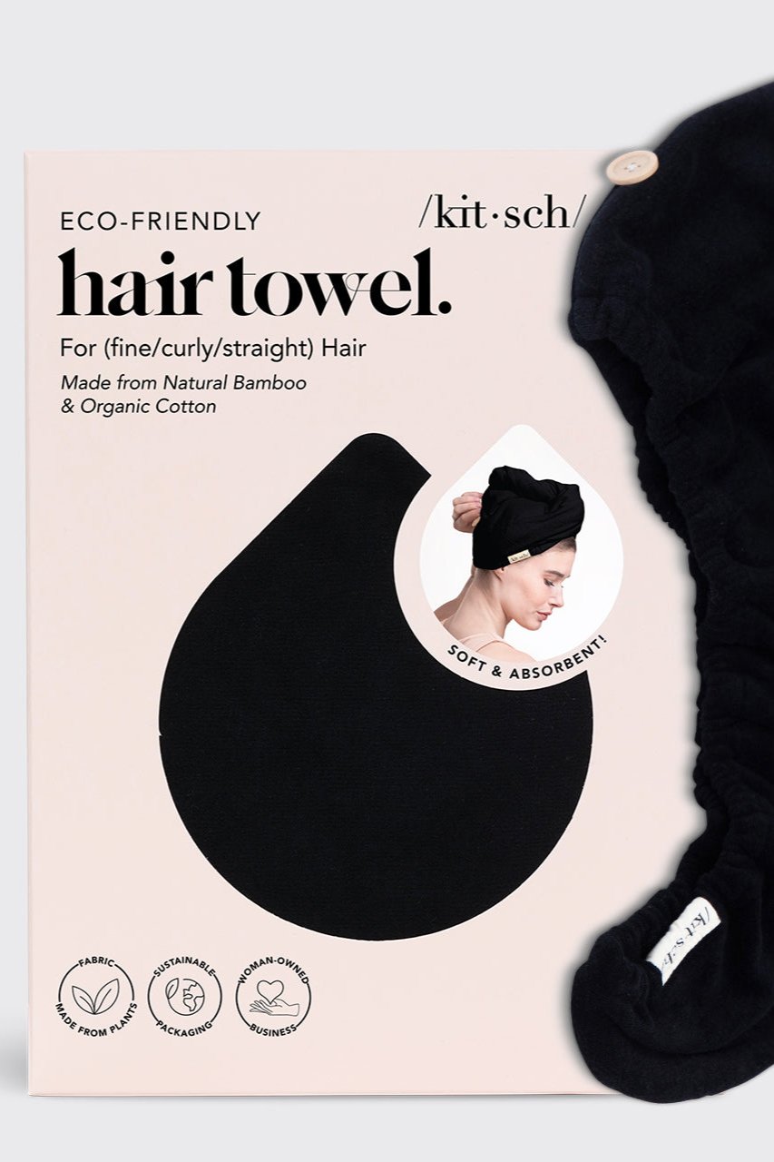 Eco-Friendly Hair Towel - Black - Bikini Crush Swimwear