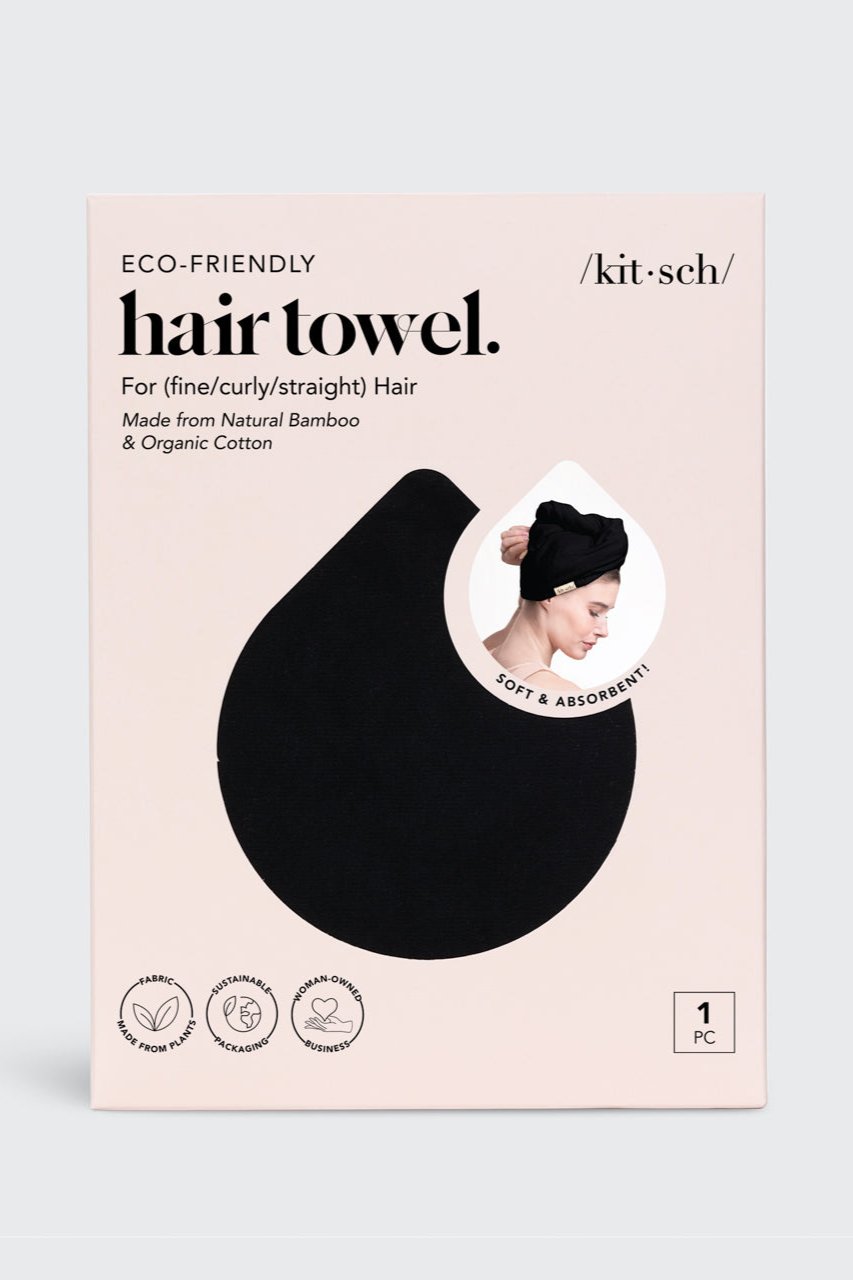 Eco-Friendly Hair Towel - Black - Bikini Crush Swimwear