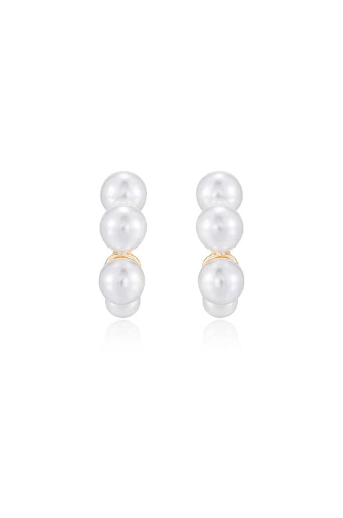 Five Pearls Hoop Earrings - Bikini Crush Swimwear