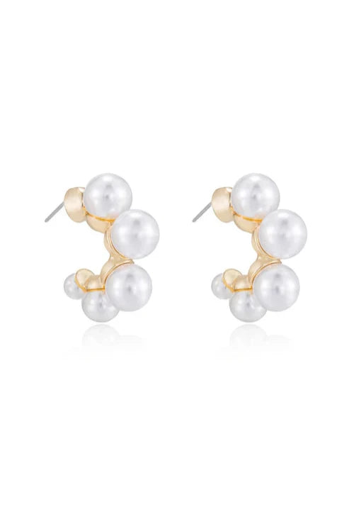 Five Pearls Hoop Earrings - Bikini Crush Swimwear