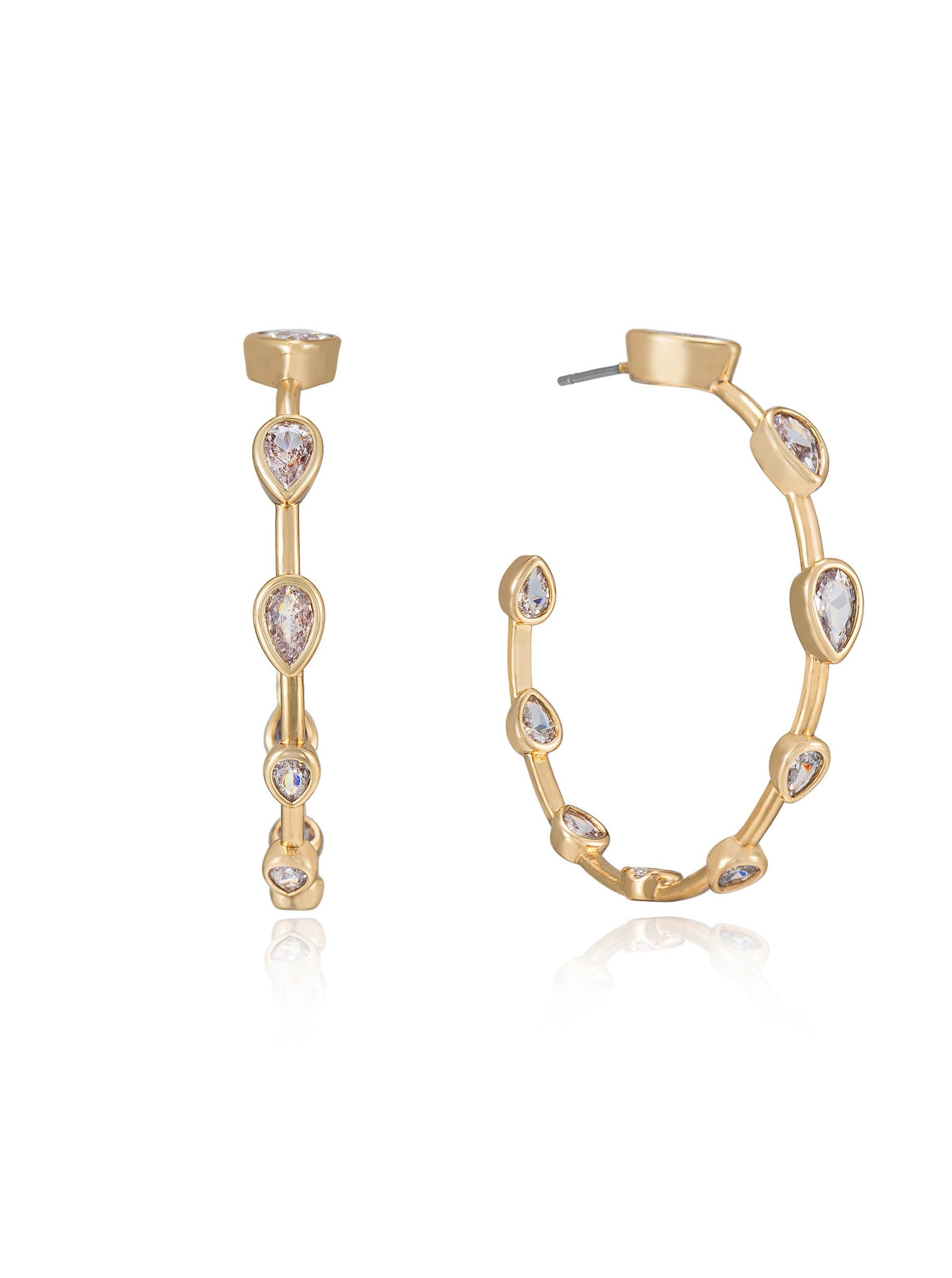 Beauty Bezel Crystal Hoop Earrings - Bikini Crush Swimwear