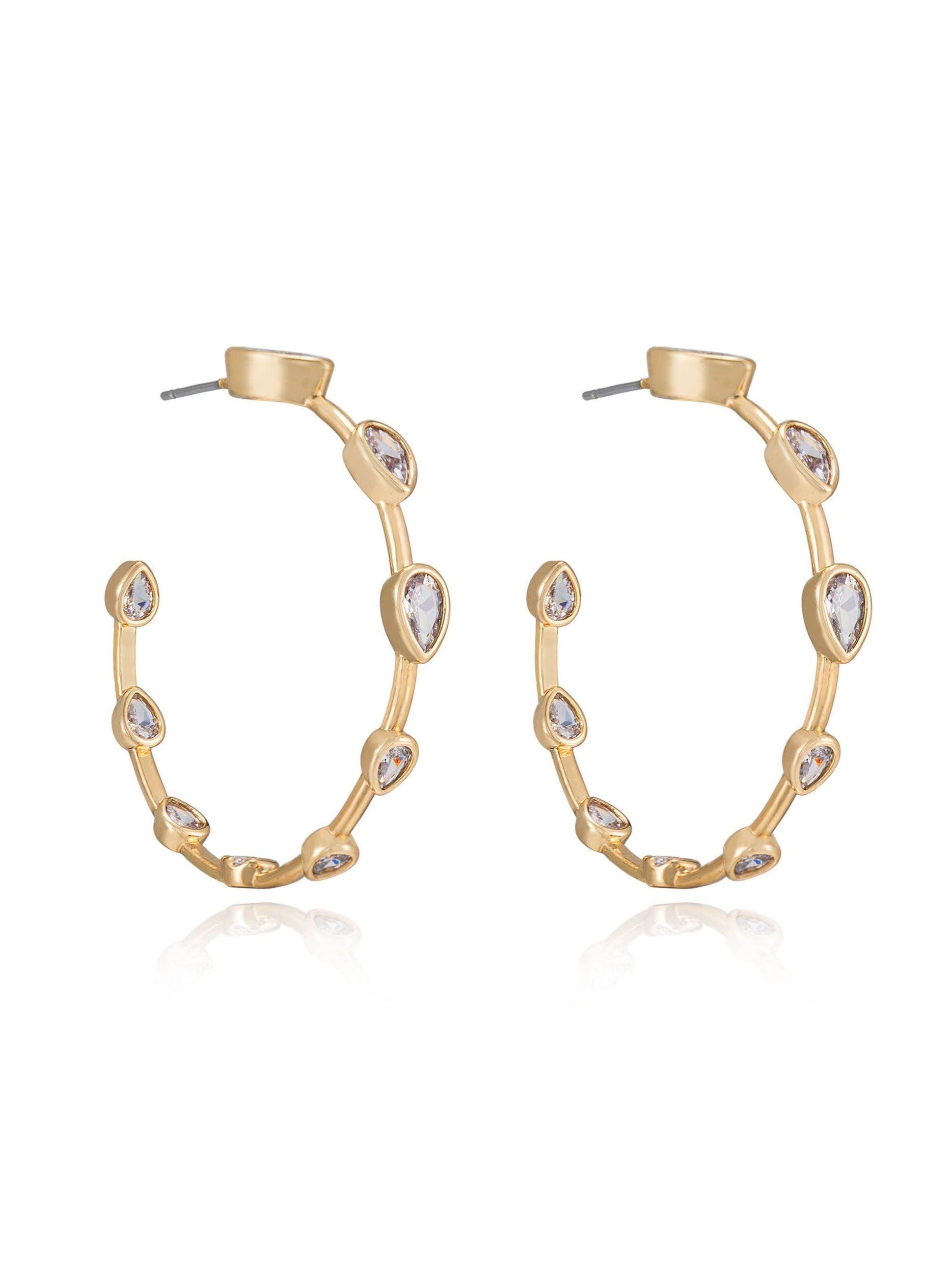 Beauty Bezel Crystal Hoop Earrings - Bikini Crush Swimwear