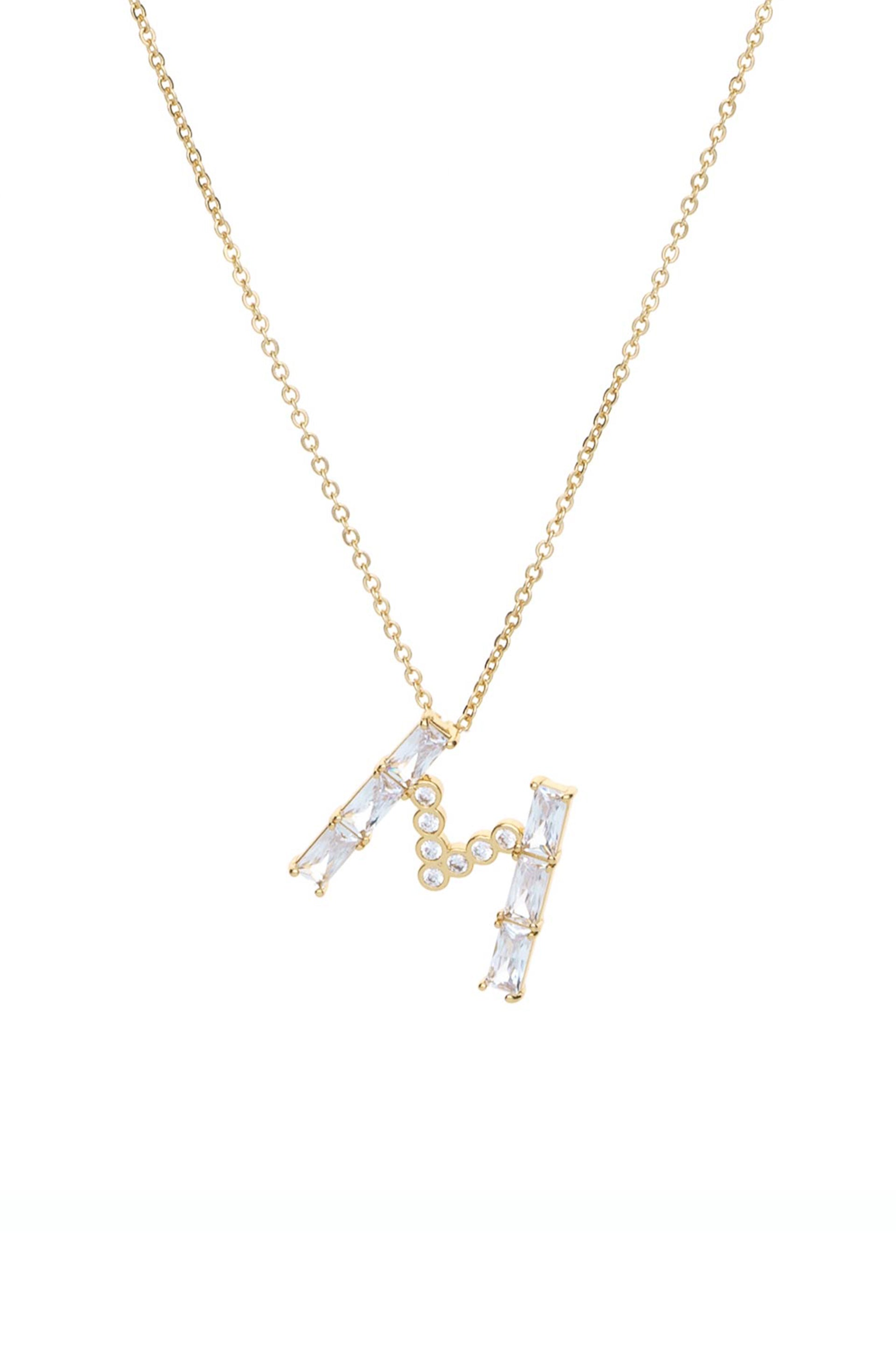 Mixed Crystal Initial Necklace - Bikini Crush Swimwear