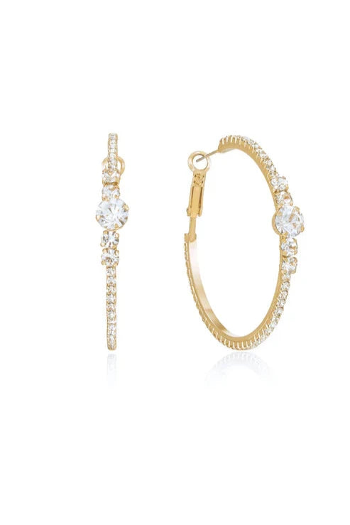 Hollywood Forever Crystal Hoop Earrings - Bikini Crush Swimwear