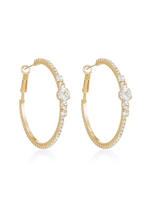 Hollywood Forever Crystal Hoop Earrings - Bikini Crush Swimwear