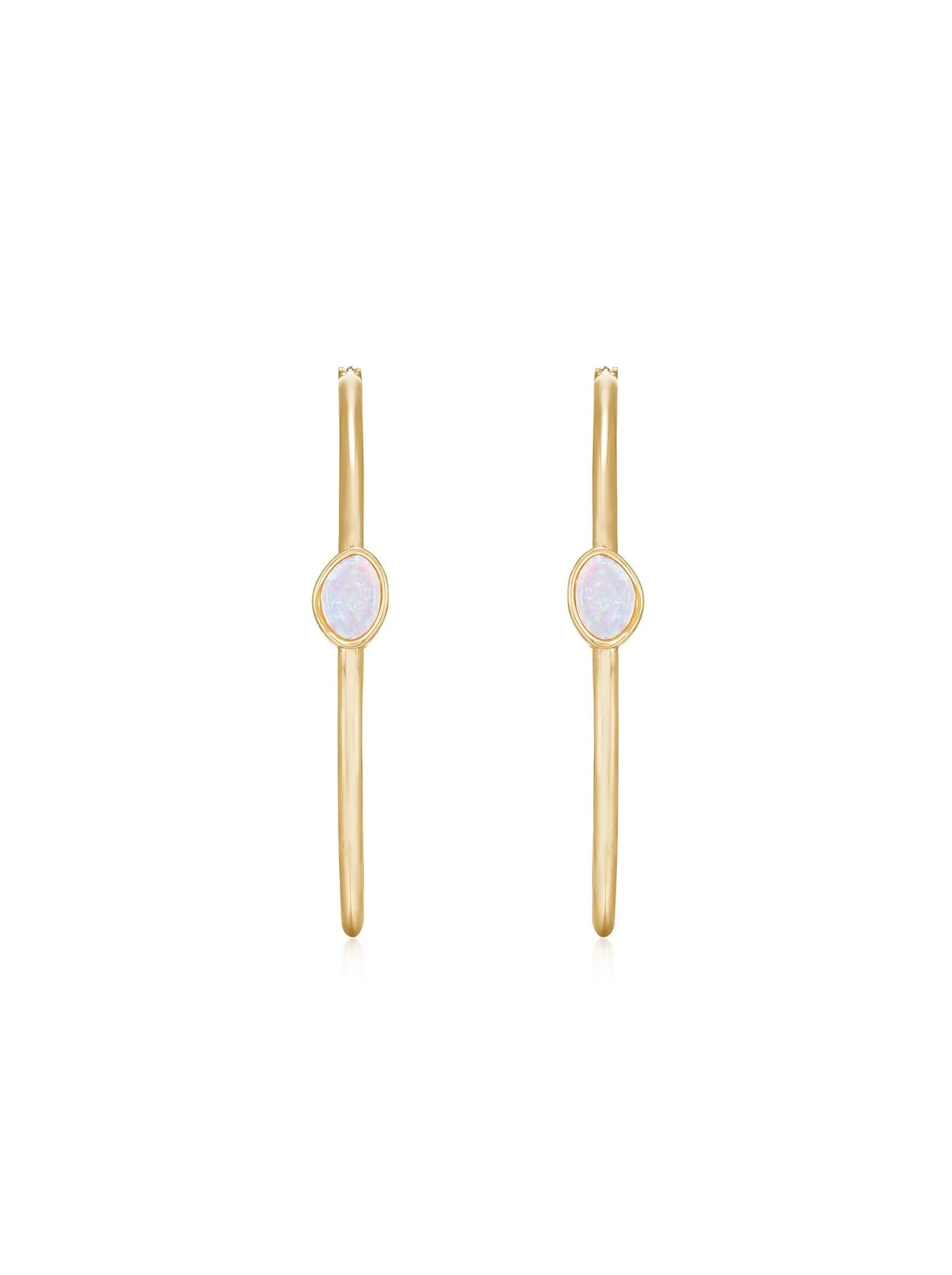 A Drop of Opal Hoop 18k Gold Plated Earrings - Bikini Crush Swimwear