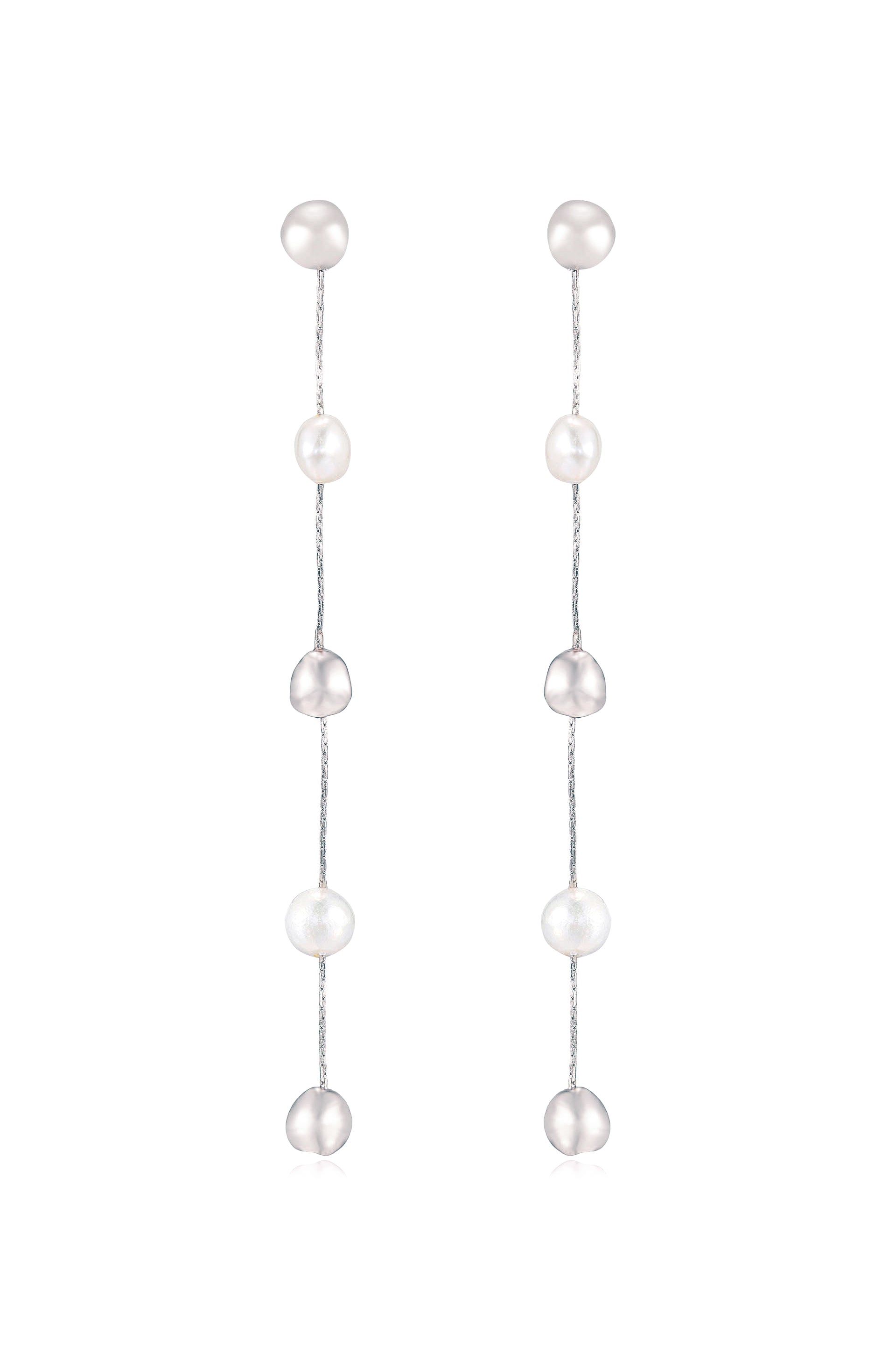 Alternating Freshwater Pearl Drop Earrings