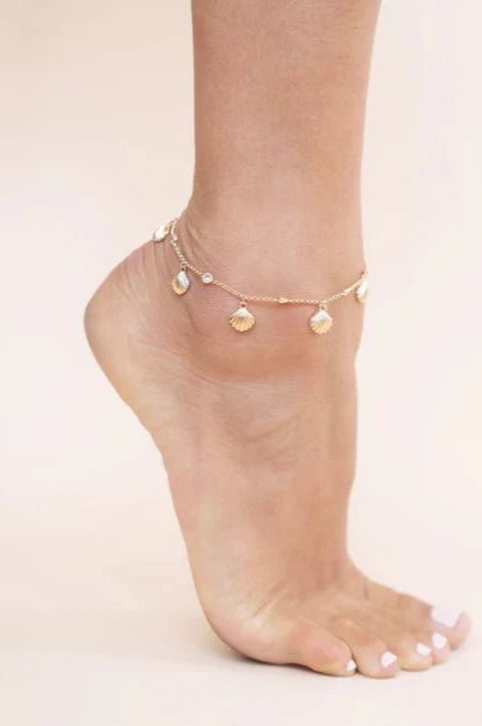 Scallop Shell Charm Anklet - Bikini Crush Swimwear