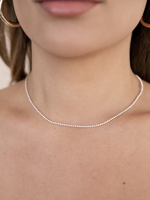 18k Box Chain Crystal Choker