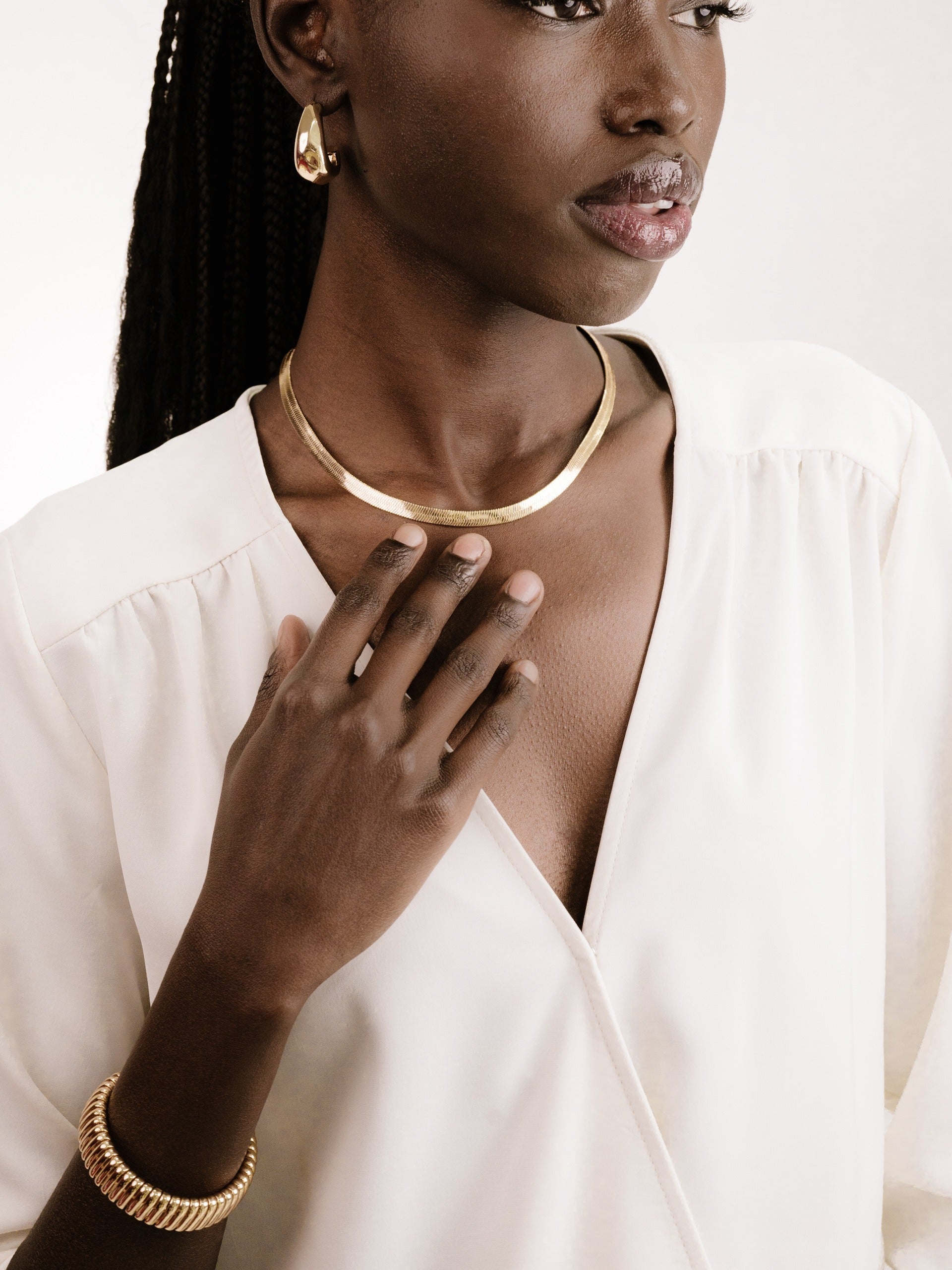 Brooklyn Flat Herringbone Chain Necklace