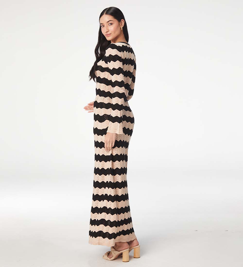 Ella Stripes Knitted Maxi Dress