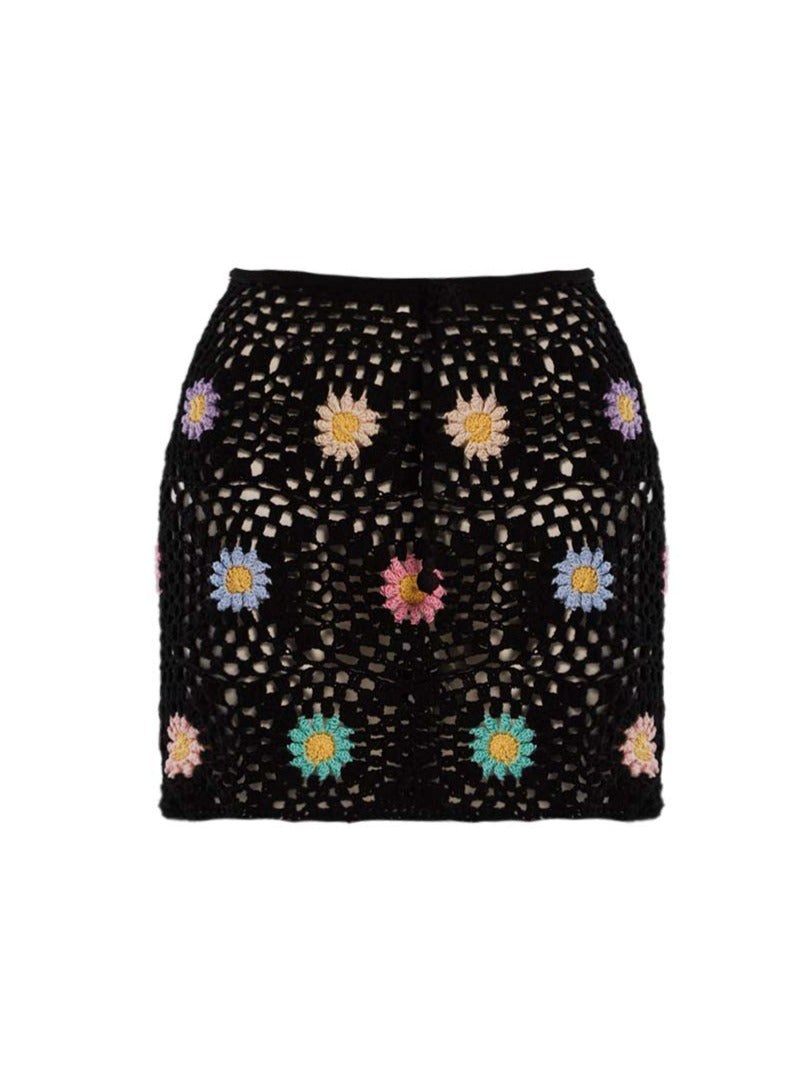 Vivi Black Flowers Skirt - Bikini Crush Swimwear