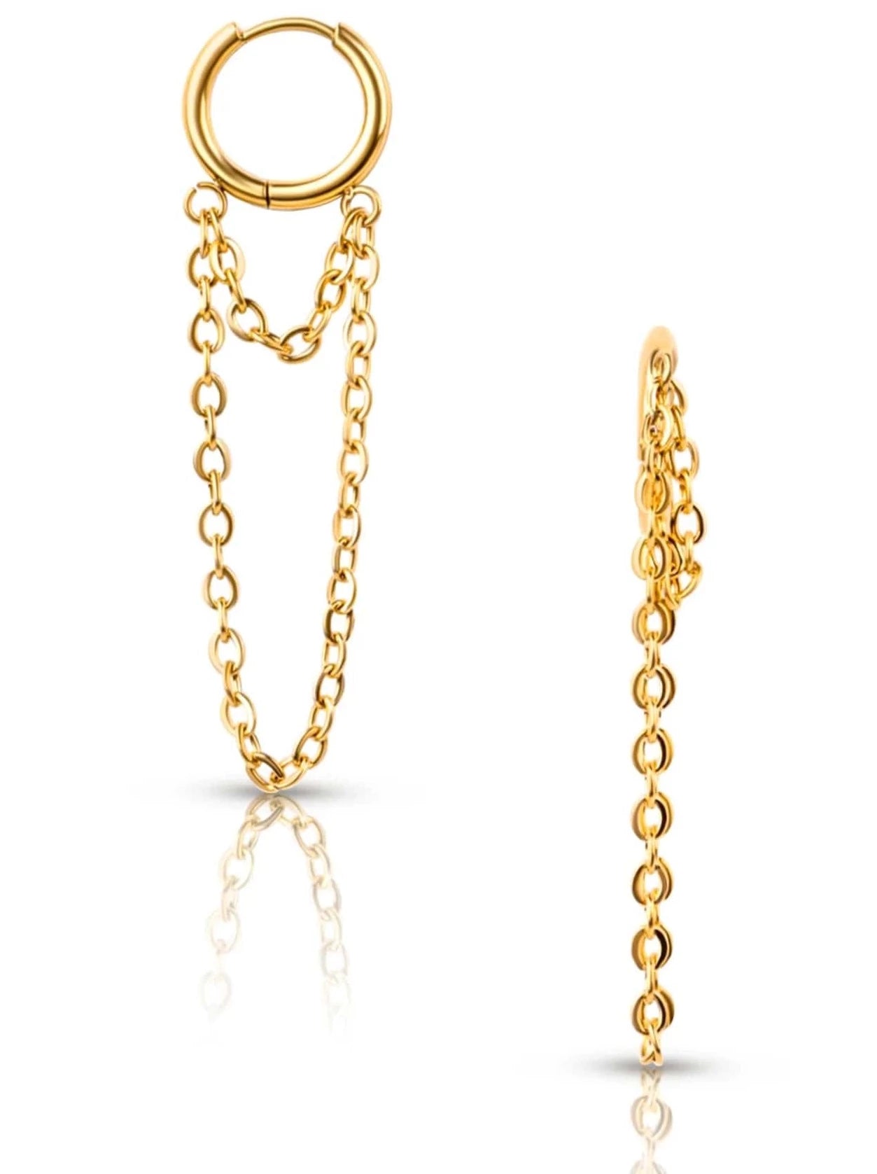 Ellie Vail earrings Kira Drop Chain Huggie Hoop // EARRING