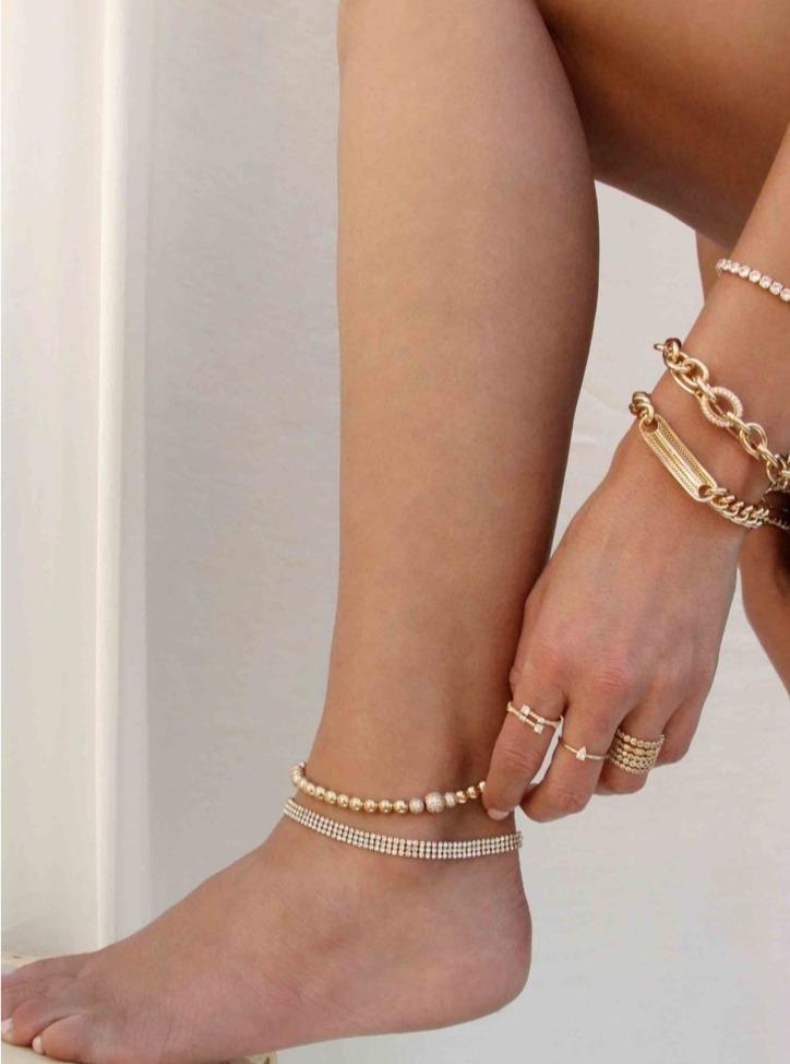 ettika anklet 18k GOLD CRYSTAL BALL // ANKLET