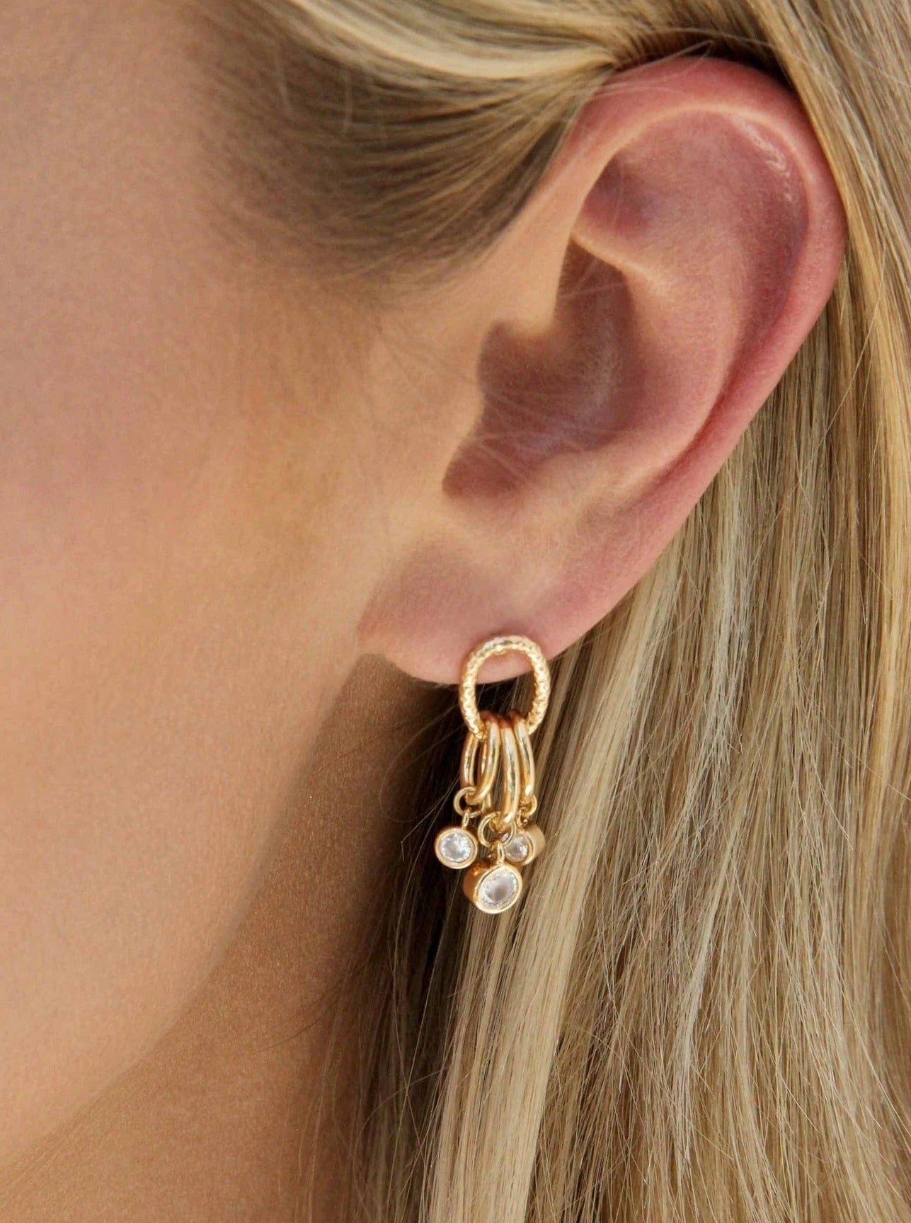 ettika earrings 18k Gold Plated Mini Crystal Jingle Dangle // EARRINGS