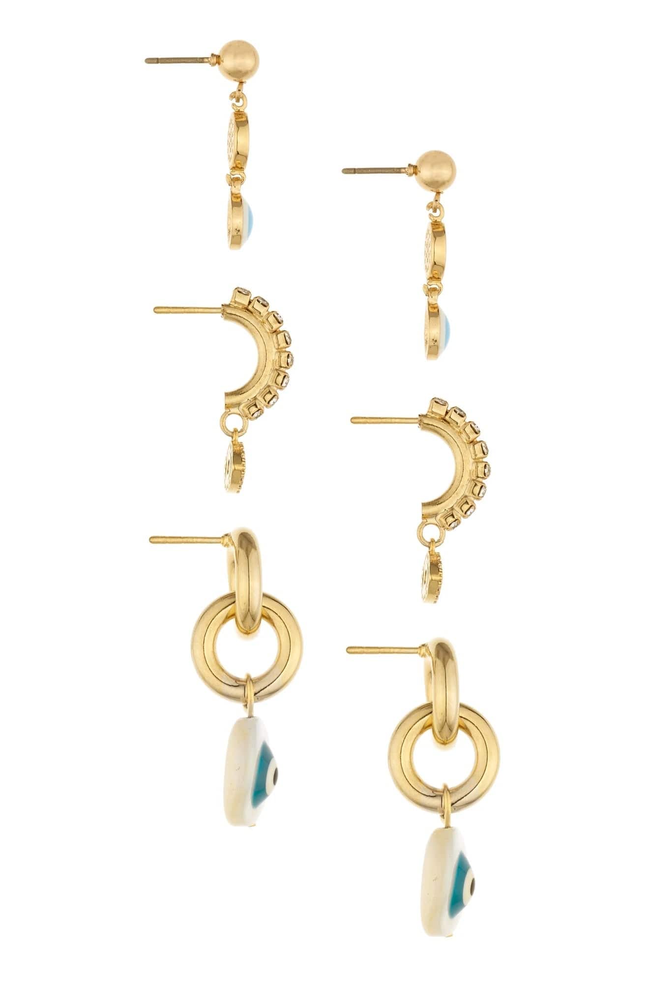 ettika earrings All Eyes on You 18k Gold Plated Set (3) // EARRINGS