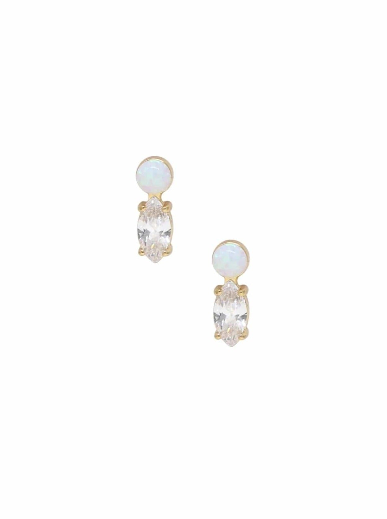 ettika earrings Catch their Eye Opal & Crystal Stud 18k Gold Plated  // EARRINGS