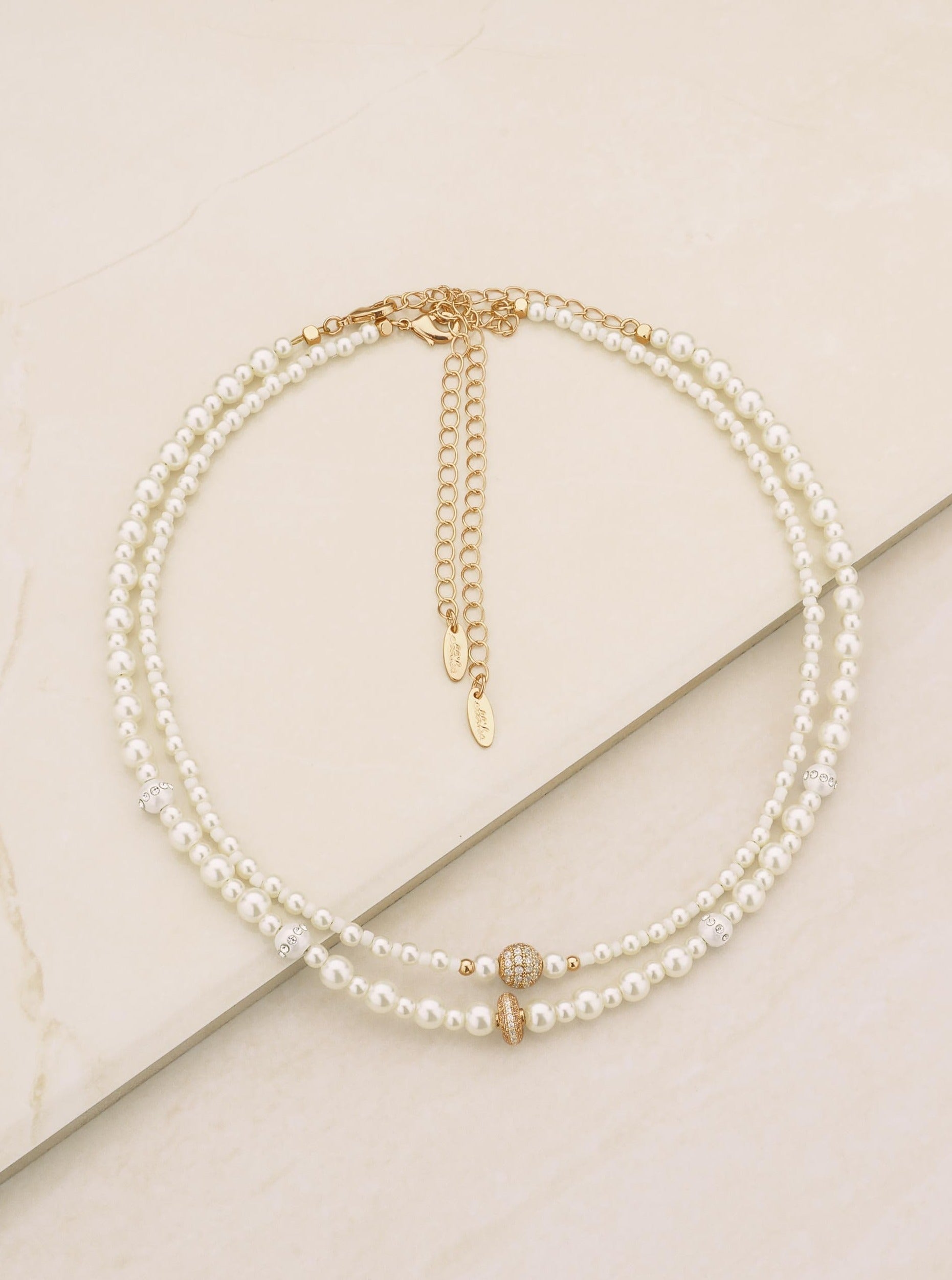 ettika necklace 18k DOUBLE PEARL CHAIN // NECKLACE SET