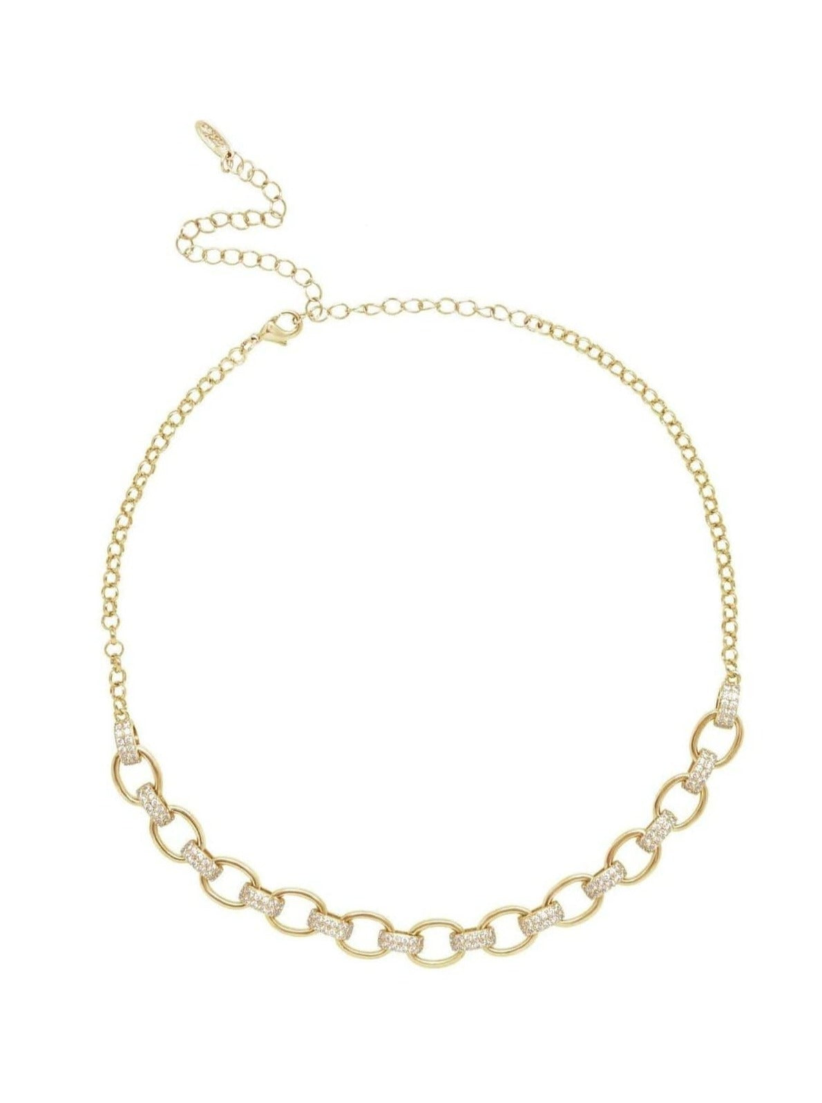 ettika necklace 18k GOLD CHAIN LINK RHINESTONE // NECKLACE