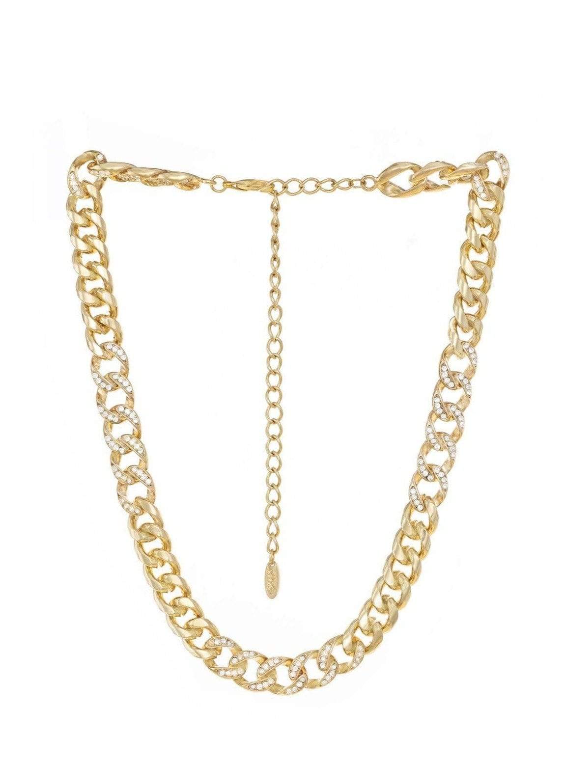 ettika necklace 18k GOLD CHAIN LINK RHINESTONE // NECKLACE