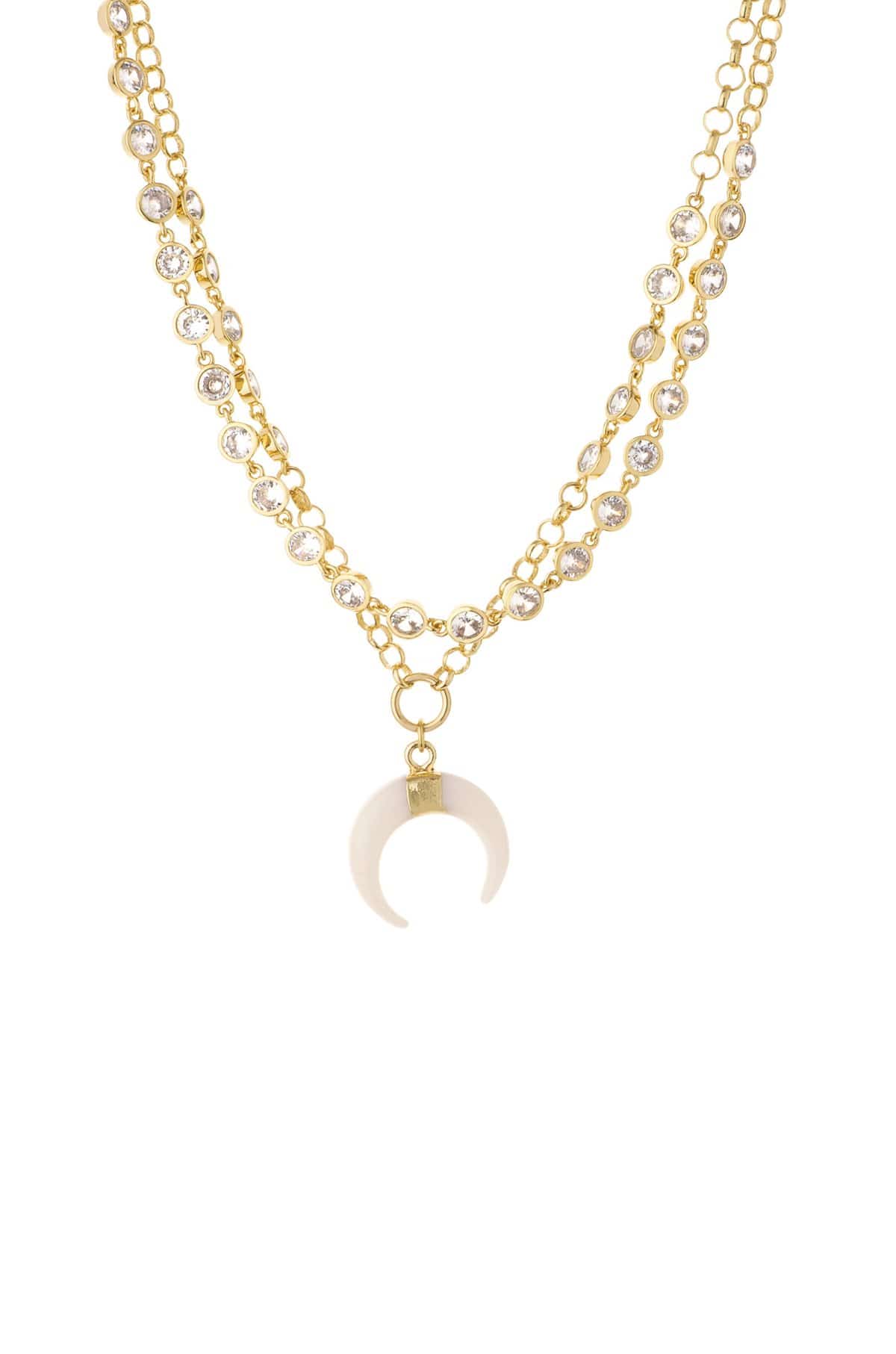 ettika necklace 18k GOLD CRYSTAL HORN SET // NECKLACE